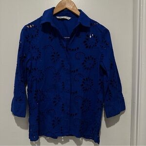 ZARA EMBROIDERED POPLIN‎ SHIRT ZW COLLECTION Size small
